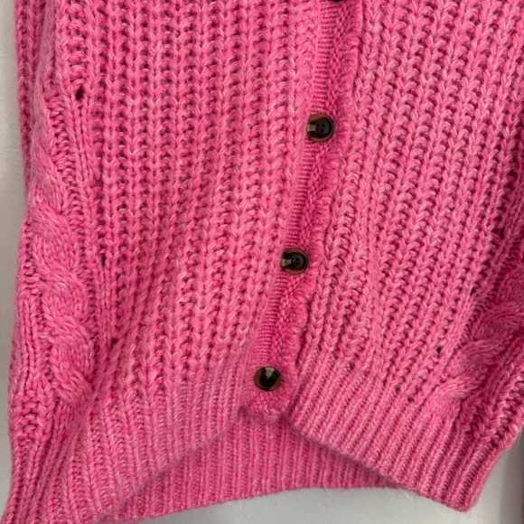 Sundance Knit Cardigan Women Size Small Pink Chunky Long Sleeve - Picture 6 of 11